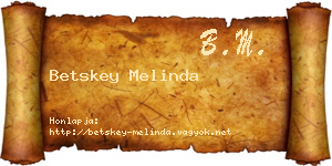 Betskey Melinda névjegykártya